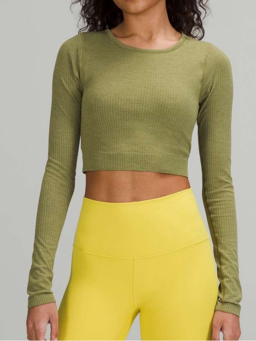 Lululemon ebb to street long sleeve top bronze green
